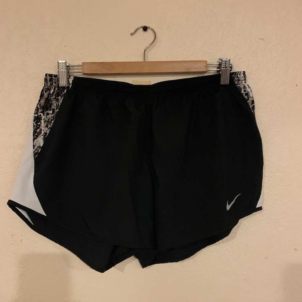Black and White Nike Running Shorts